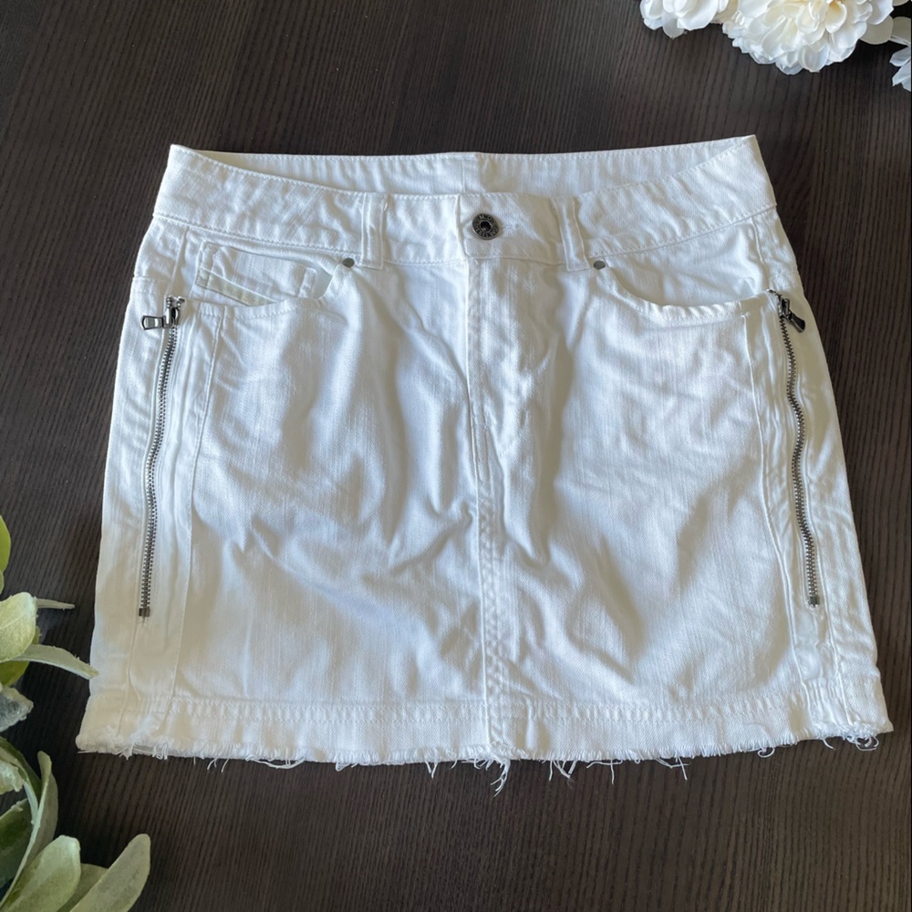 White Jean Diesel Mini Skirt